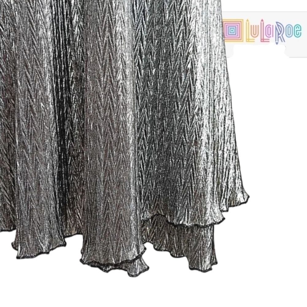LULAROE DeAnne Wrap Dress Black & Silver Size 3XL New With Tags Party Wedding - Picture 8 of 12